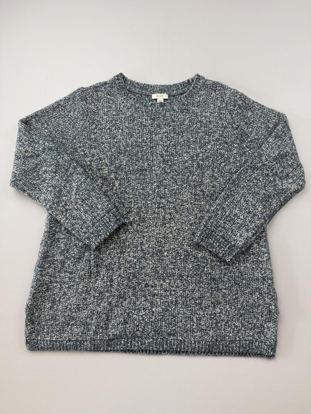 Pure Jill Sweater Womens Medium Blue Crew Neck Chunky Knit Pullover Long Sleeve